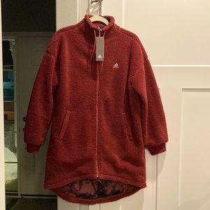 Red Sherpa adidas jacket - size small - never worn, excellent condition!